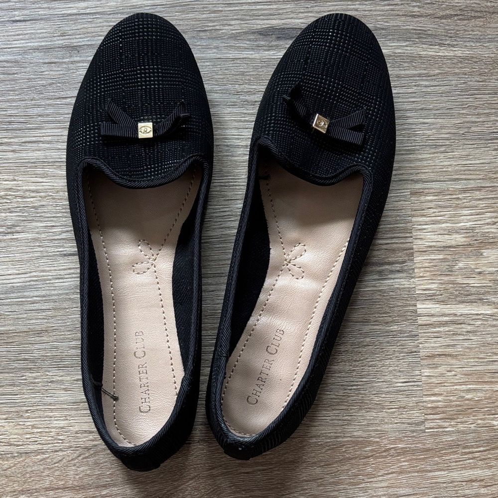 Charter Club Women's Black Loafers 8.5 gently loved